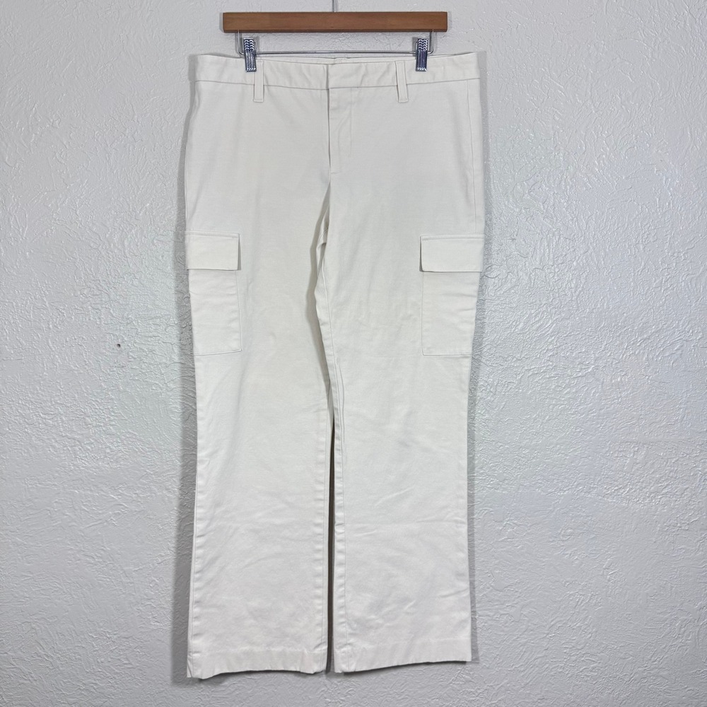 Vtg Y2K GAP Cargo Pants 14 Tan Beige Wide Leg Utility 90s Grunge Streetwear 2003